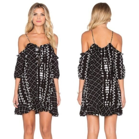 TULAROSA Revolve Tionesta Laced Dress Black/White Off Shoulders Viscose size XS - Picture 16 of 16